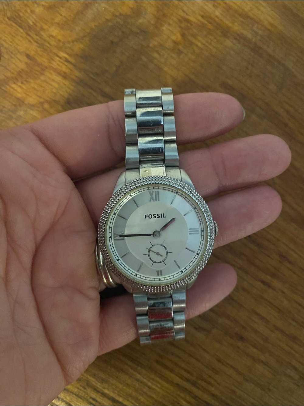 Fossil Silver Stainless Steel Round Dial Women's Watch